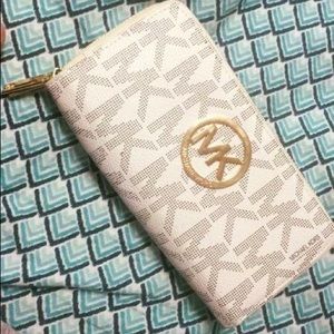 michael kora wallet (white)
